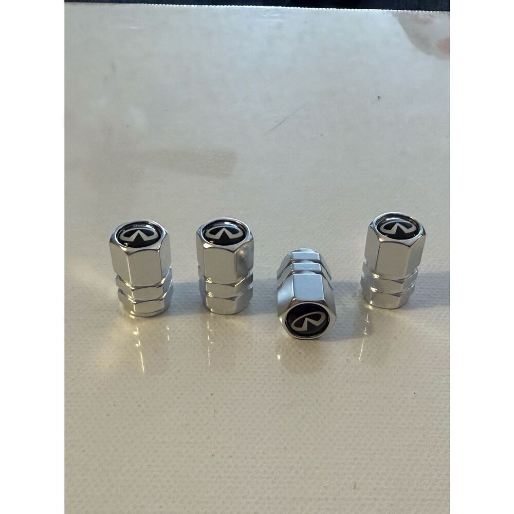 Infinity Valve Stem Caps in Silver Set of 4 NWT